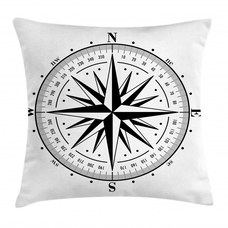 Simple Monochrome Windrose Pillow Cover