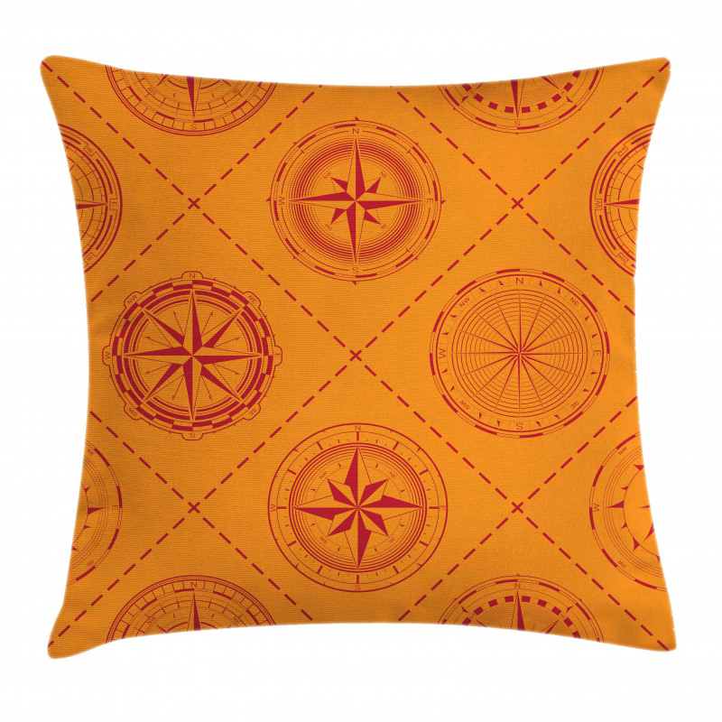 Windrose in Rhombuses Pillow Cover