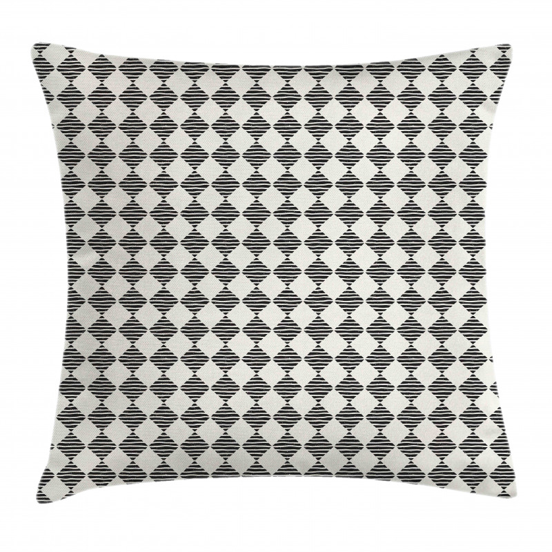 Rhombuses with Wavy Lines Pillow Cover