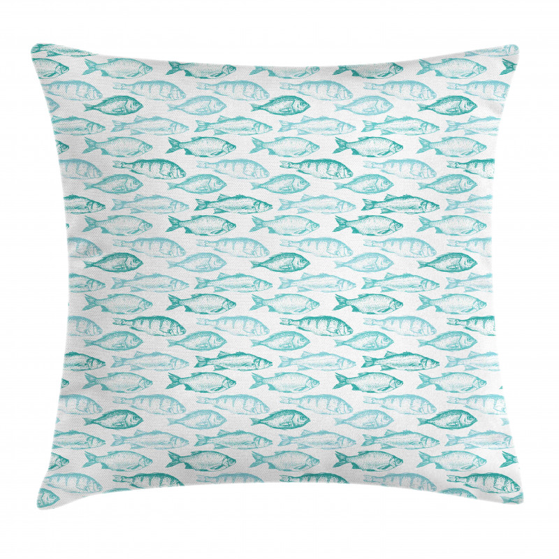 Sketchy Fish Breeds Pattern Pillow Cover