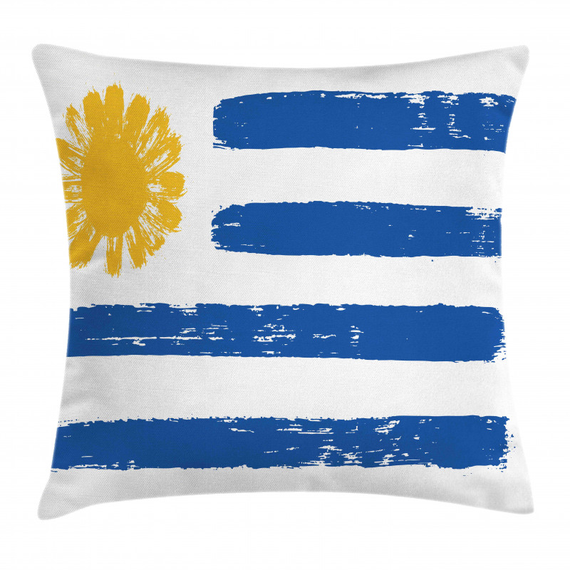 Brush Painting Stroke Flag Pillow Cover