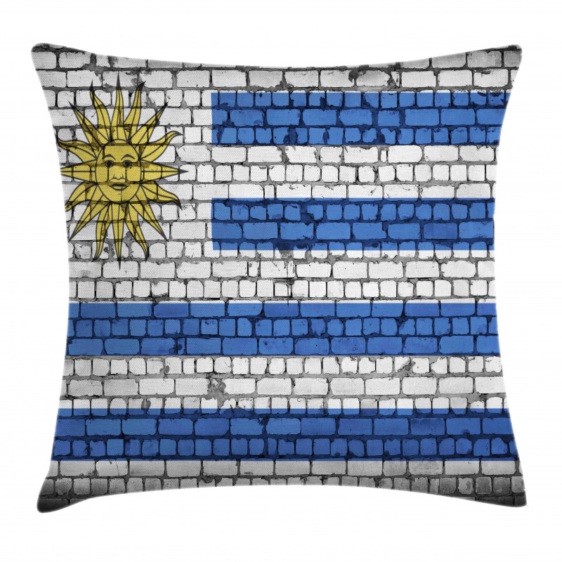 Flag Painted on Birck Wall Pillow Cover