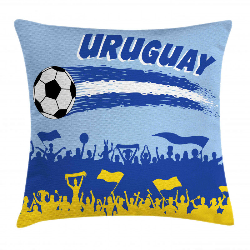 Supporters and Soccer Ball Pillow Cover