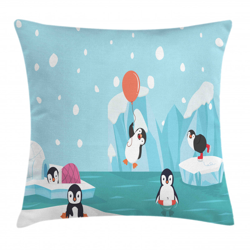 Penguins on Ice Pillow Cover