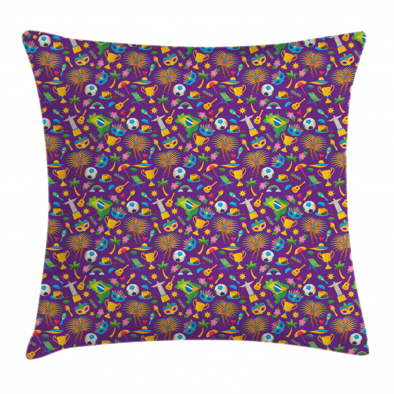 Vibrant Brazilian Items Pillow Cover