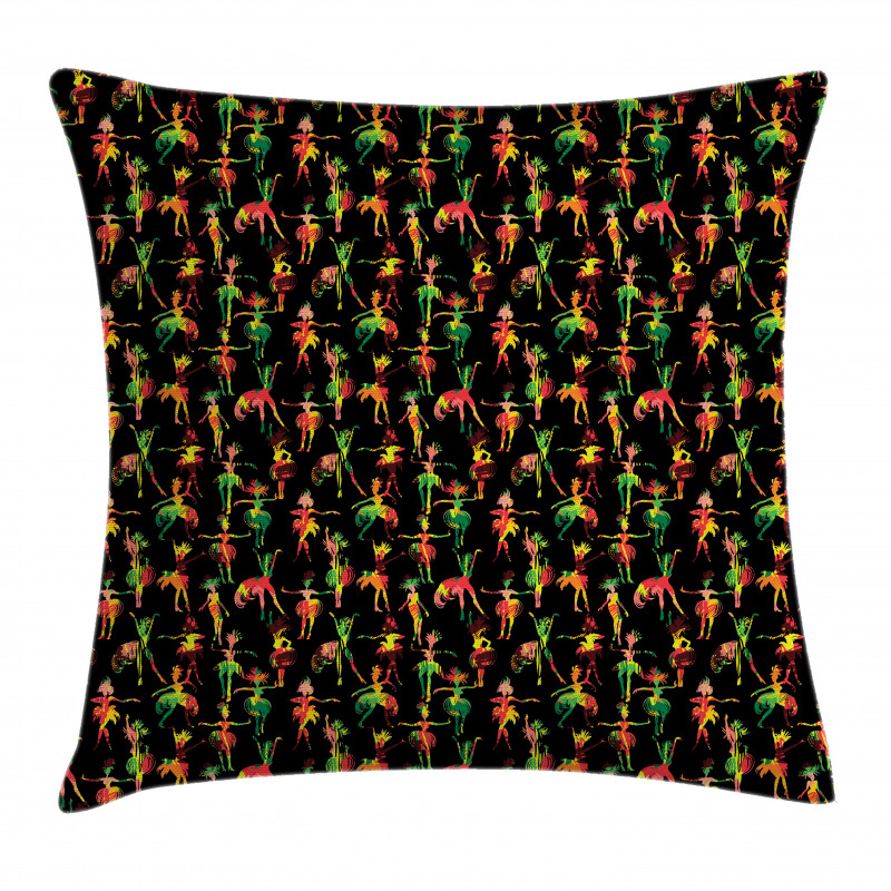 Dancing Women in Flag Hues Pillow Cover