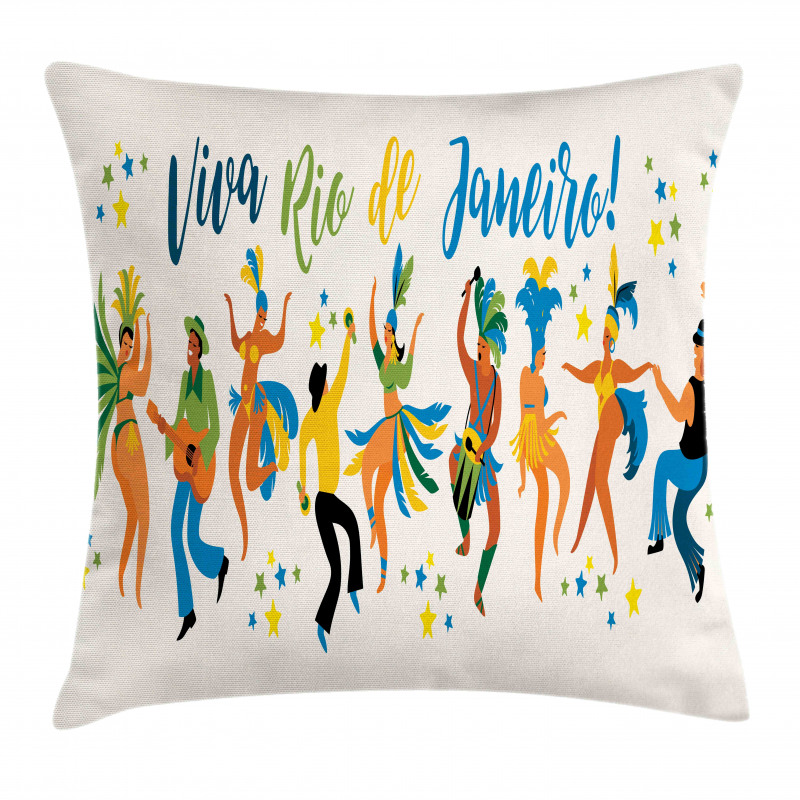 Viva Rio De Janeiro Words Pillow Cover