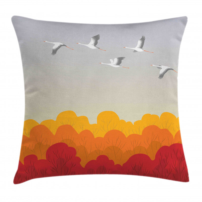 Flying Strokes Autumn Forest Pillow Cover