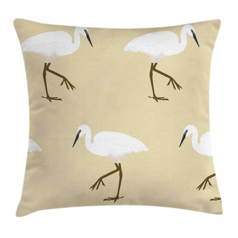 Leg Standing Heron Birds Pillow Cover