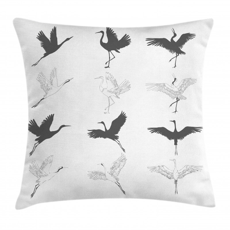 Greyscale Bird Different Side Pillow Cover