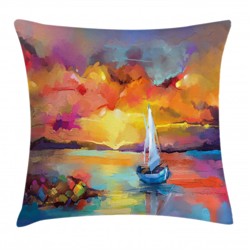 Impressionist Seascape Pillow Cover