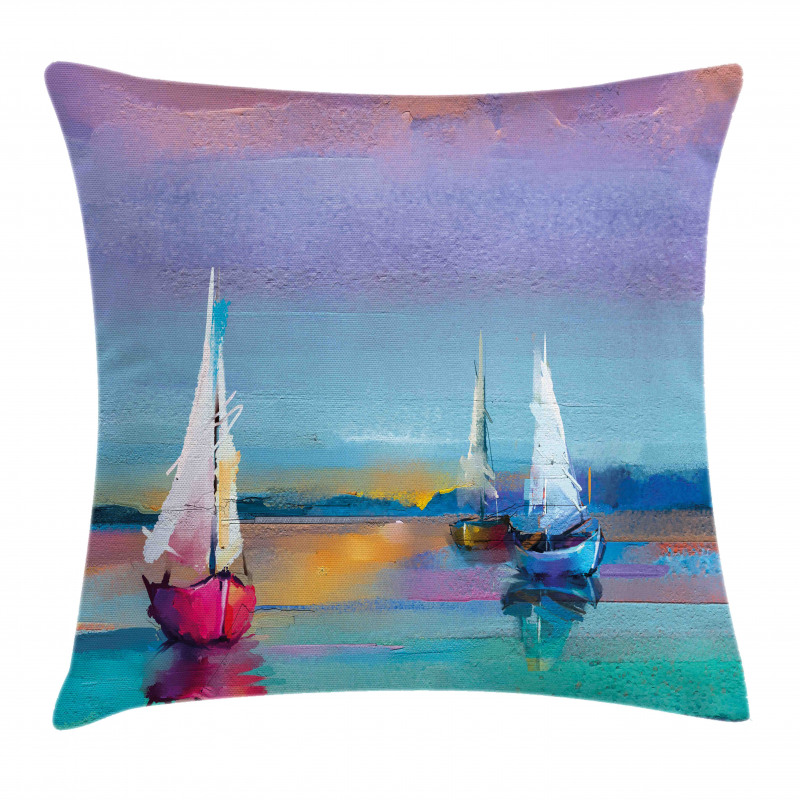 Modern Art Boat Sail Pillow Cover