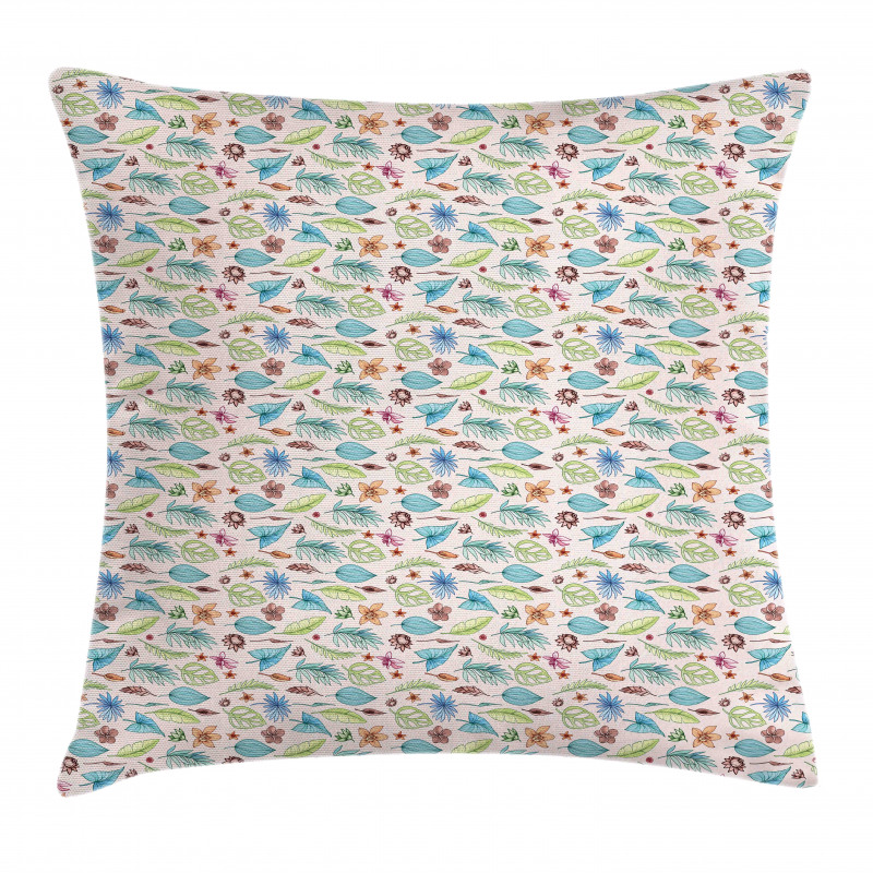 Foliage on Pastel Pink Pillow Cover