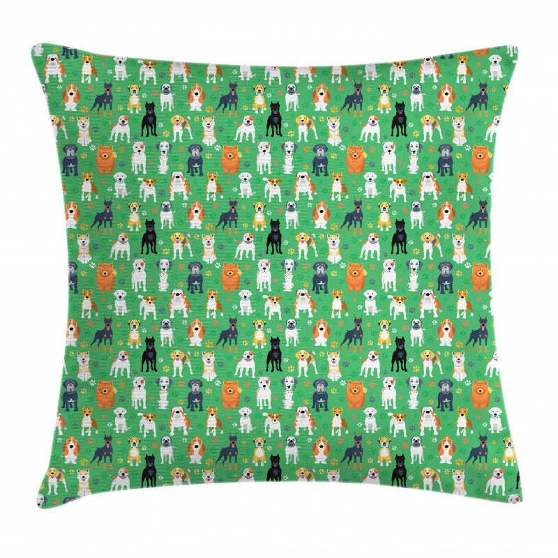 Various Species Paw Print Pillow Cover