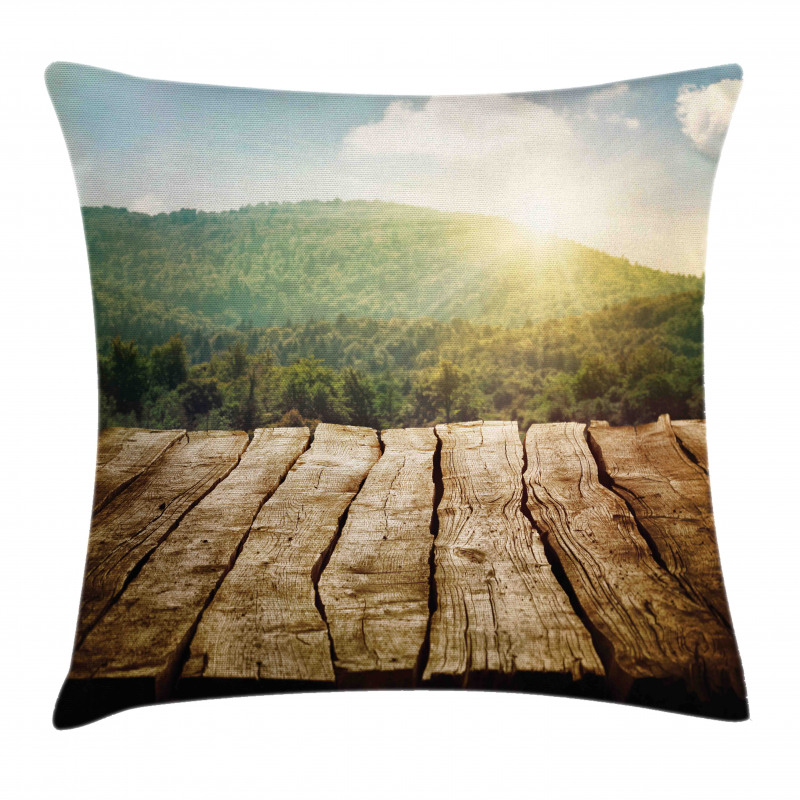 Mountain Side Landscape Pillow Cover