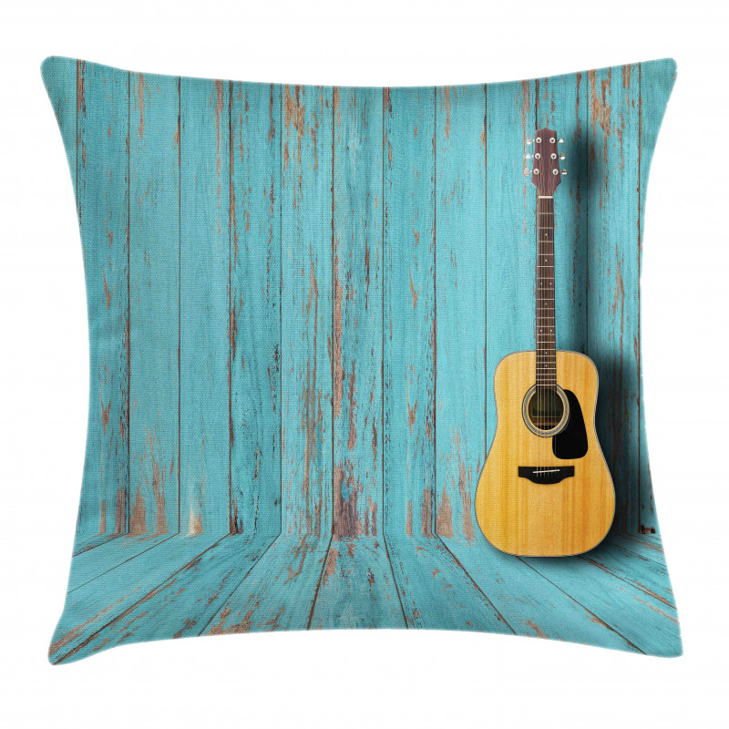 Guitar and Vintage Wall Pillow Cover