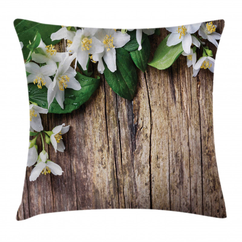 Jasmine Flower Retro Pillow Cover