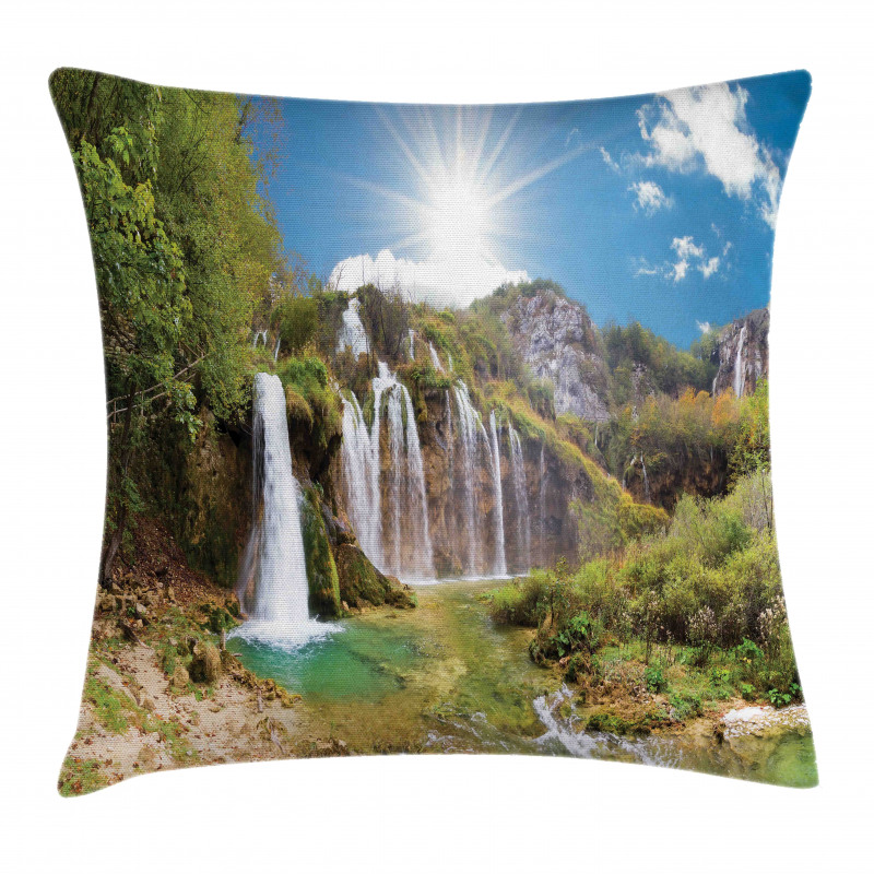 Magnificent Waterfalls Day Pillow Cover