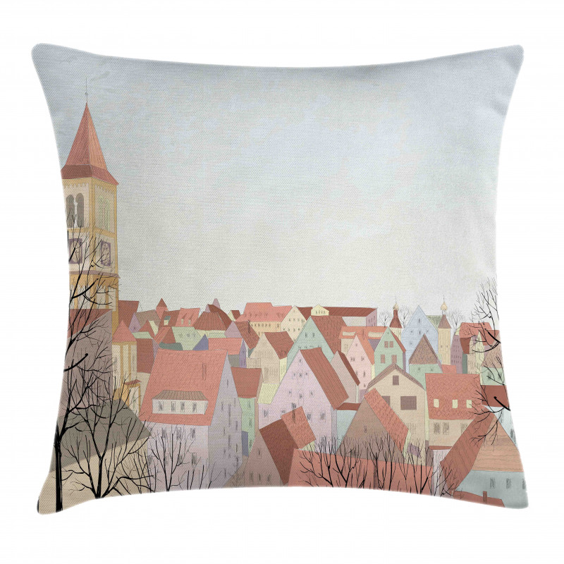 Pedestrian Town Cityscape Pillow Cover