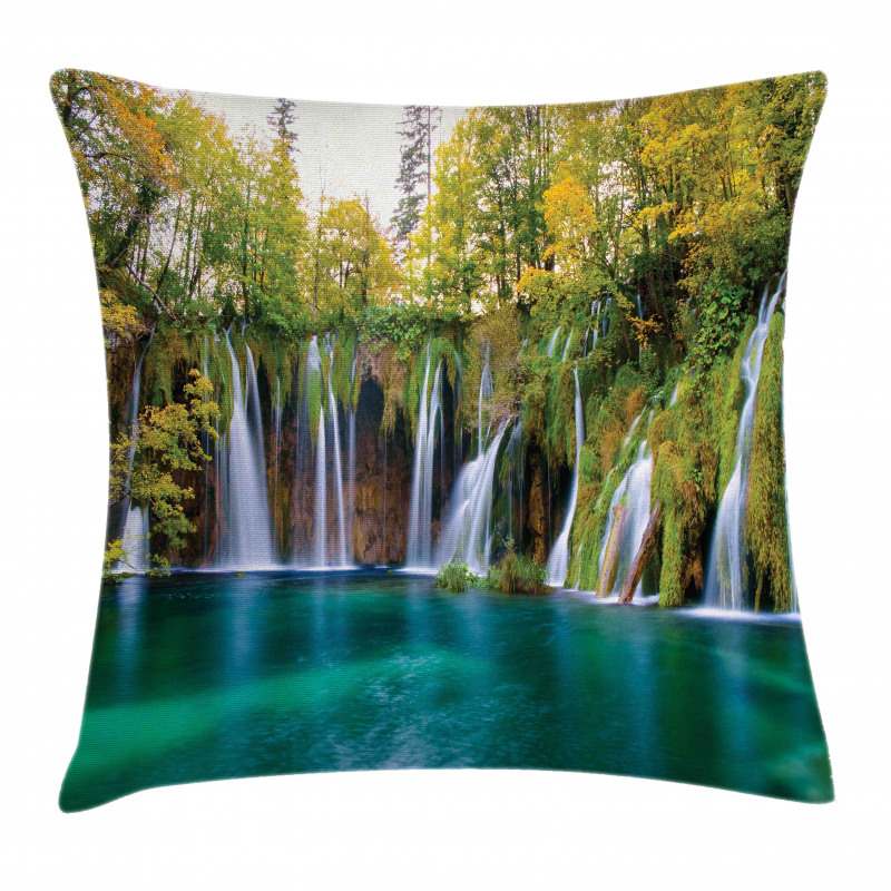 Many Small Waterfalls Photo Pillow Cover