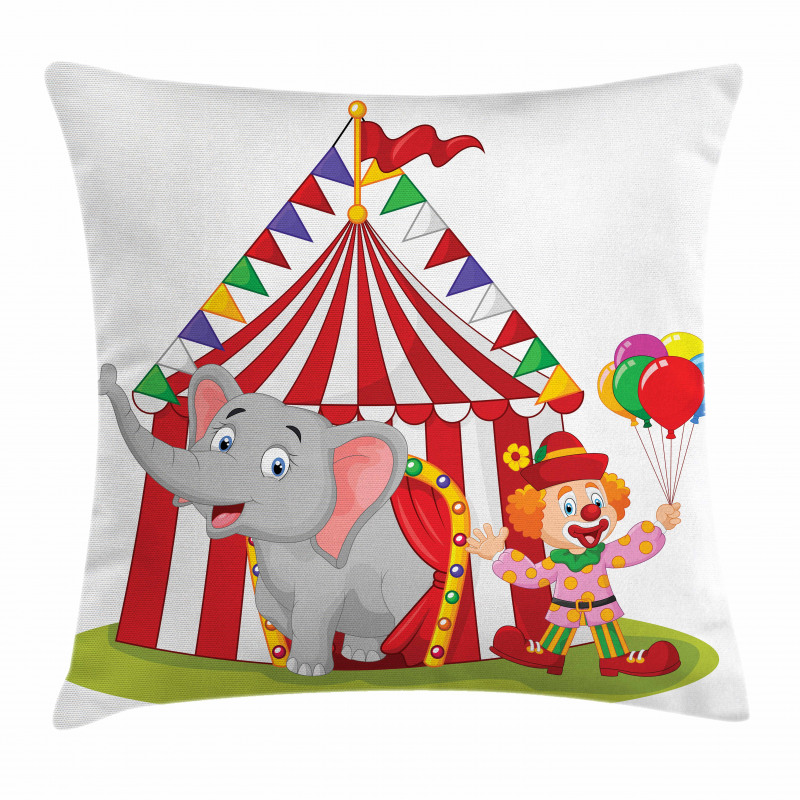 Circus Elephant Tent Pillow Cover