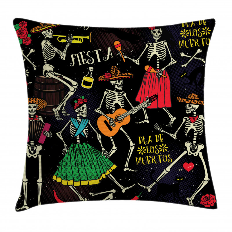 Dia de los Muertos Fiesta Pillow Cover