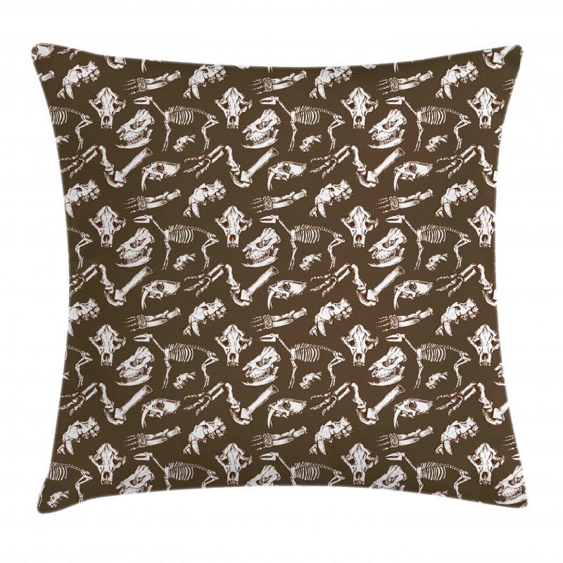 Prehistoric Creature Bones Pillow Cover