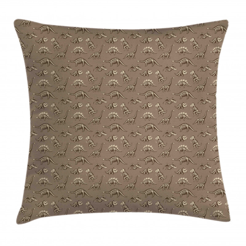 Doodle Fossil Dinosaurs Pillow Cover