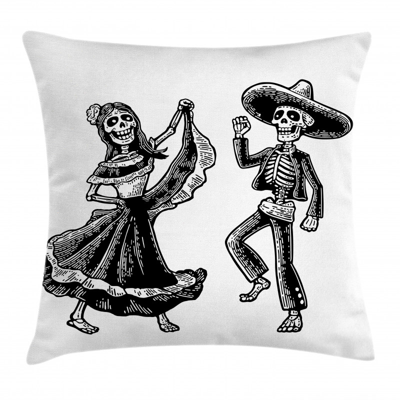 Day of the Dead Dancing Pillow Cover