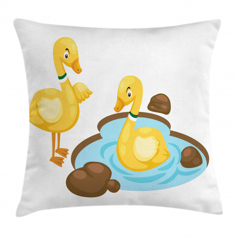 Funny Cartoon Style Animals Pillow Cover