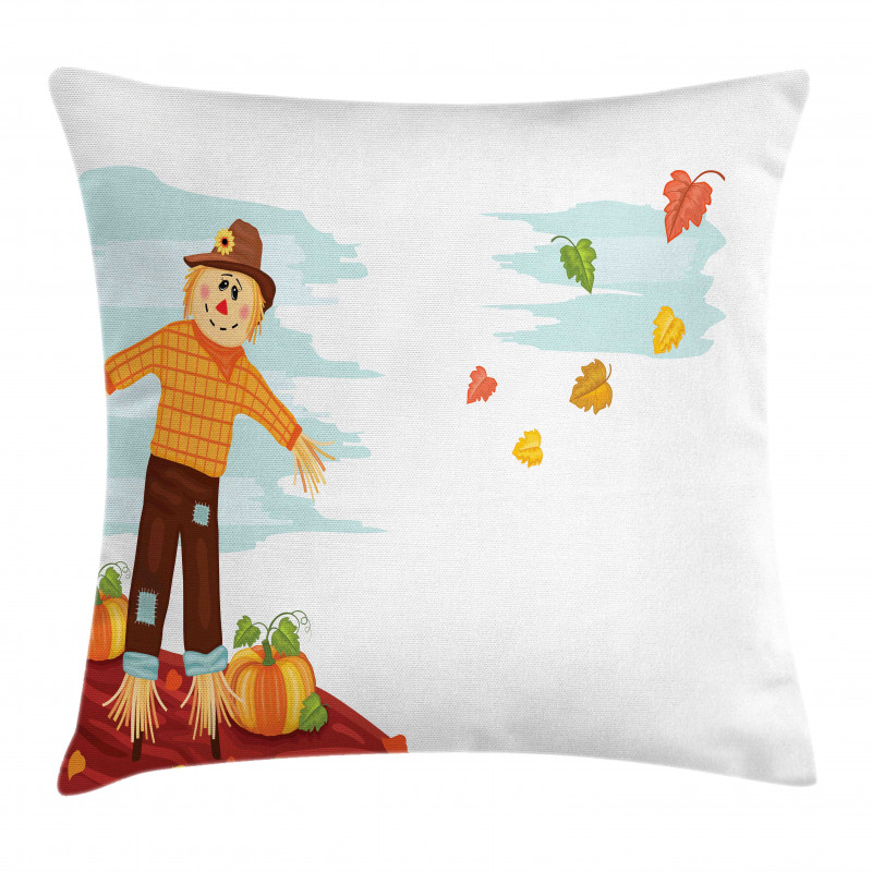 Scarecrow and Fruits Pillow Cover