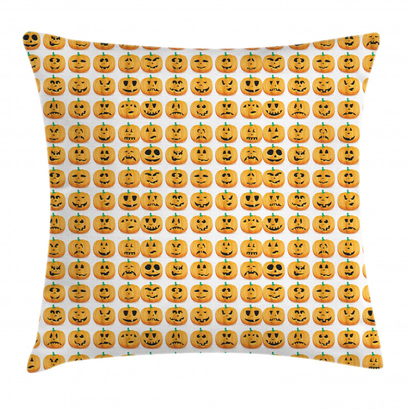 Jack O Lantern Faces Pillow Cover