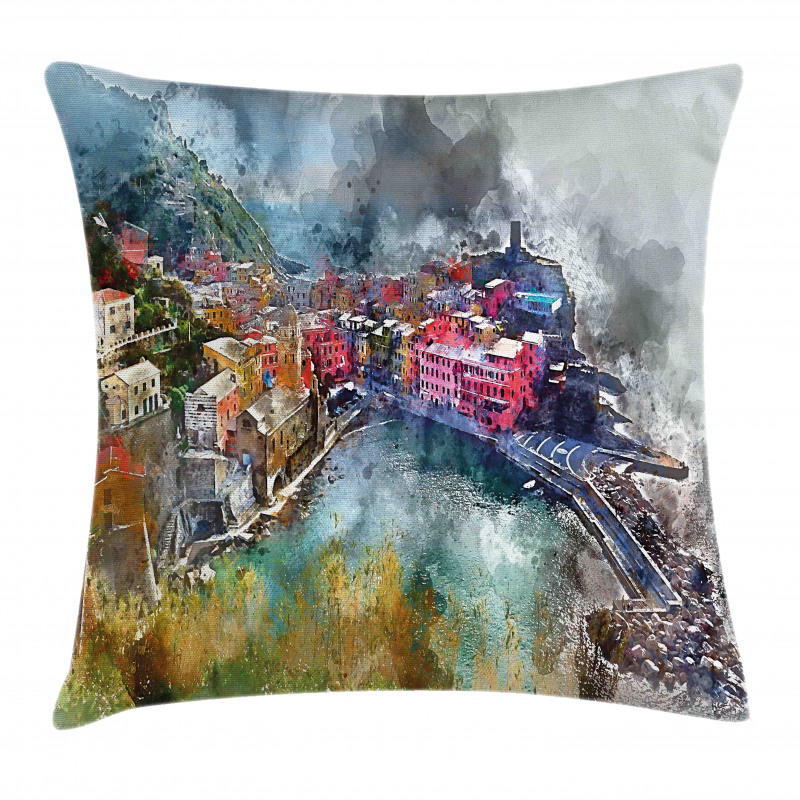 Aerial Village Pillow Cover