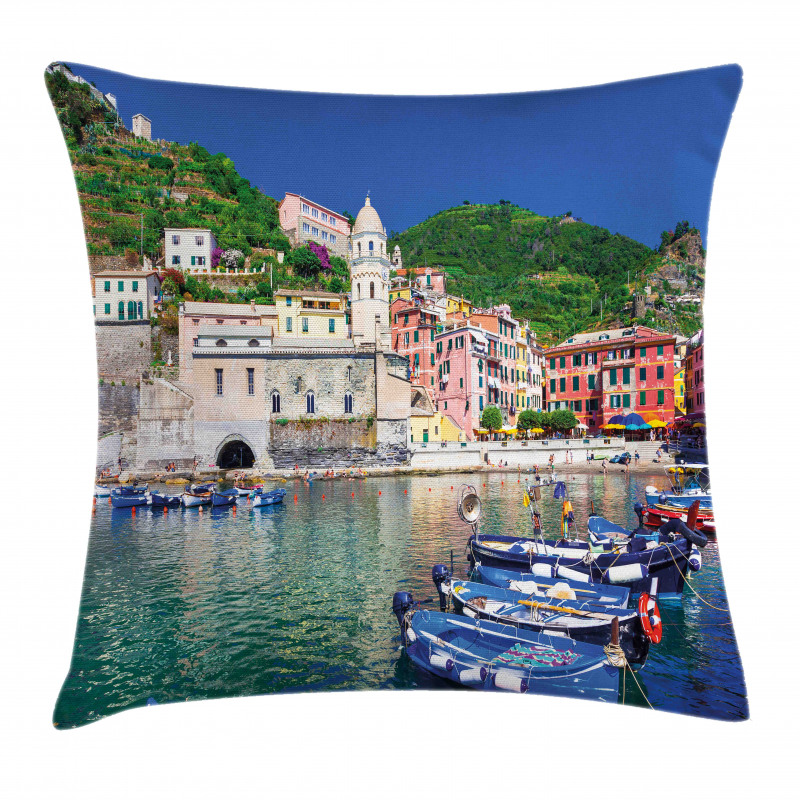 Panoramic Italian Village Pillow Cover