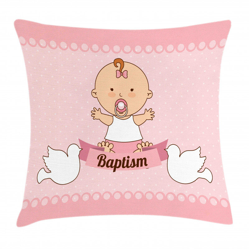 Baby with a Message Cartoon Pillow Cover