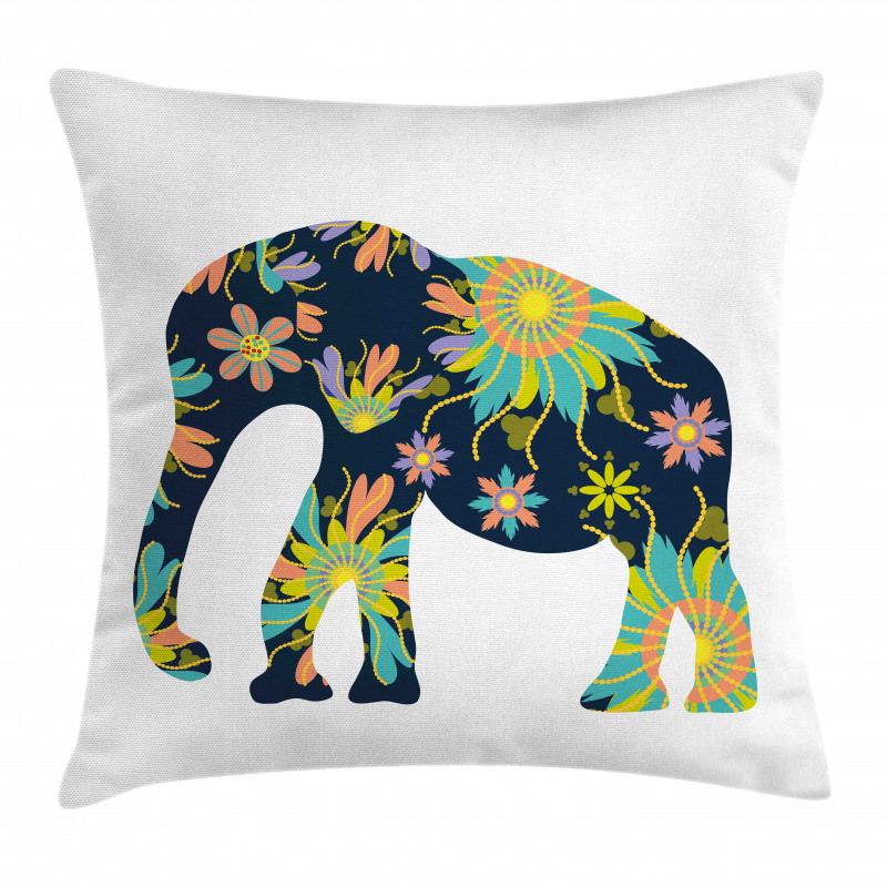 Oriental Floral Elephant Pillow Cover