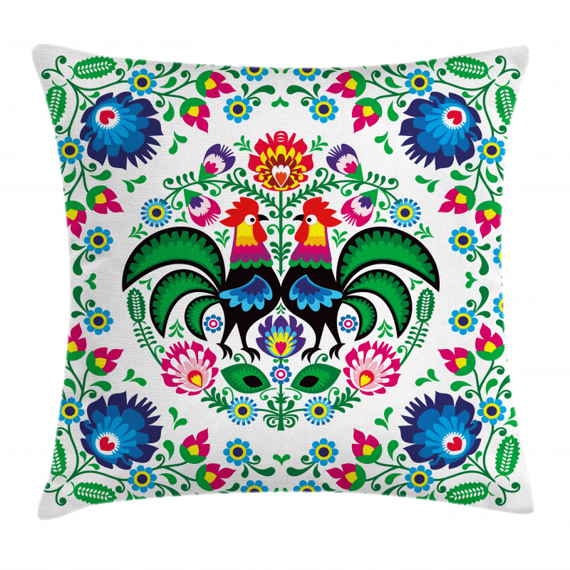 Traditional Polish Rooster Pillow Cover