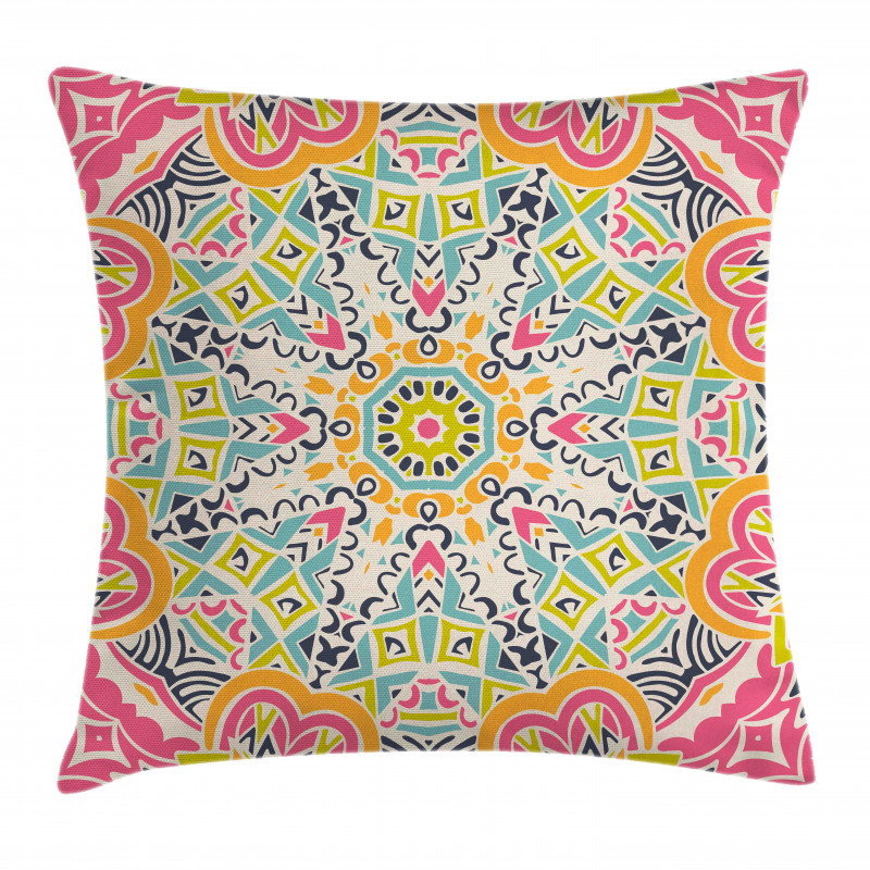 Colorful Chaotic Motif Pillow Cover