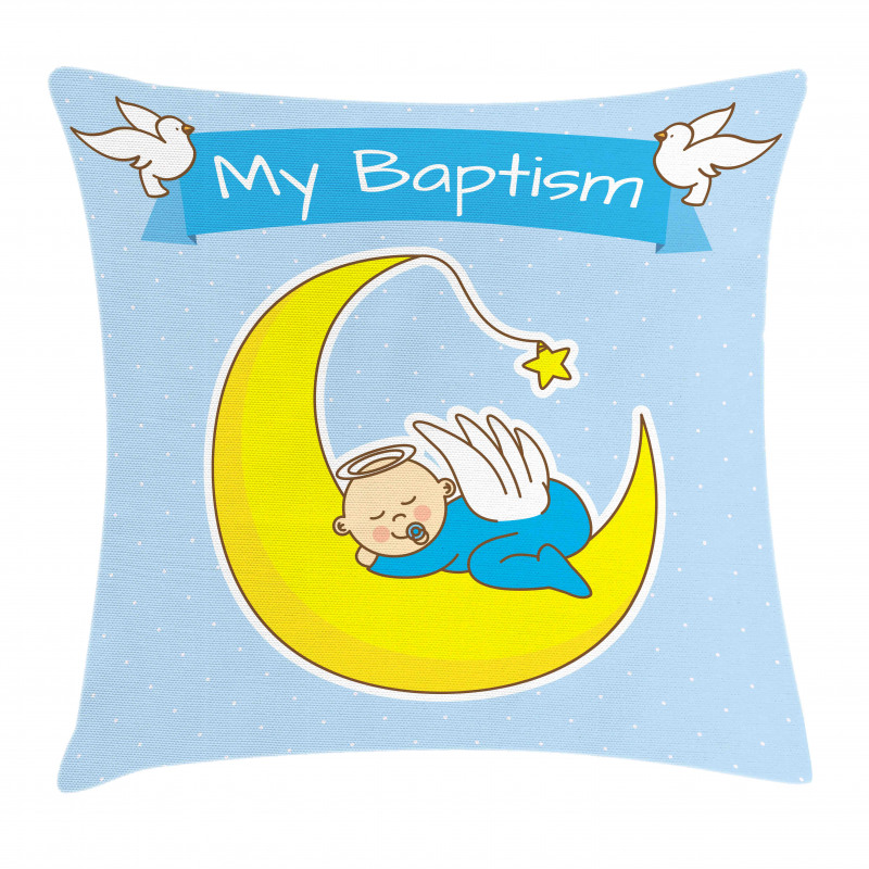 Baby Sleeps on the Moon Pillow Cover