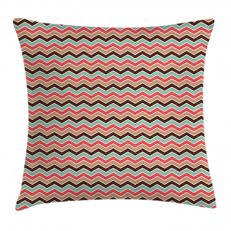 Grunge Retro Zigzags Pillow Cover