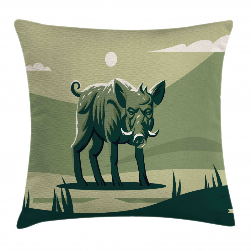 Abstract Wild Boar Pig Pillow Cover