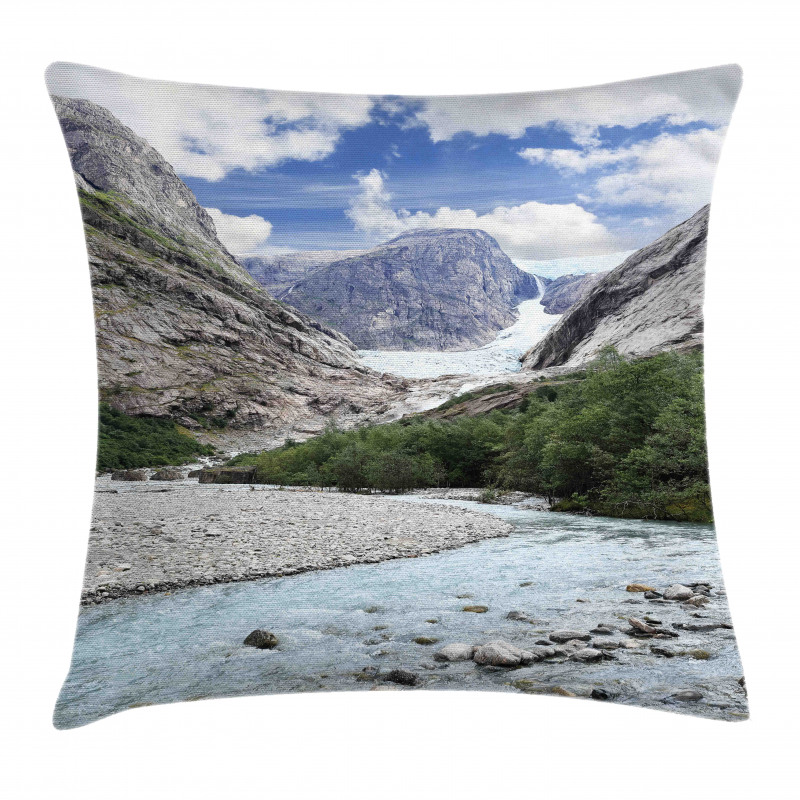 Norwegian Mountains River Pillow Cover