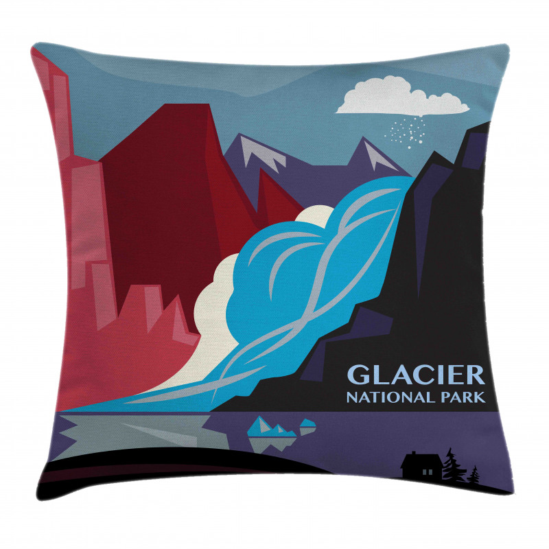 Abstract Mountains and River Pillow Cover