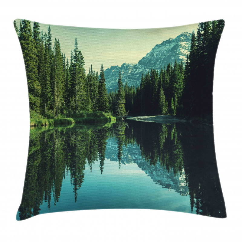 Tree Reflections on Calm Water Pillow Cover