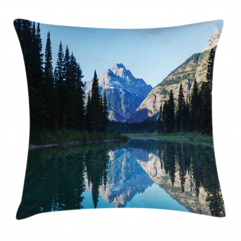 Mountain Reflection on Lake Pillow Cover