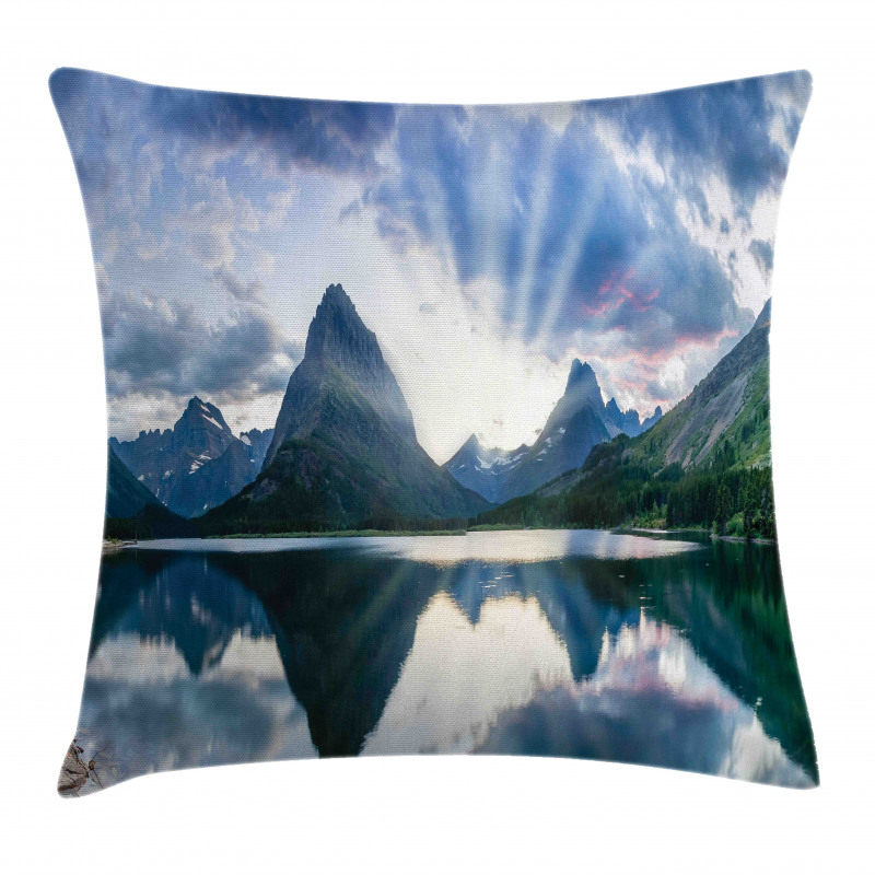 Swiftcurrent Lake Panorama Pillow Cover