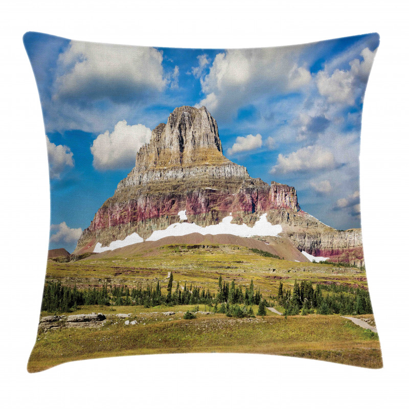 Rugged Peak and Cloudy Sky Pillow Cover