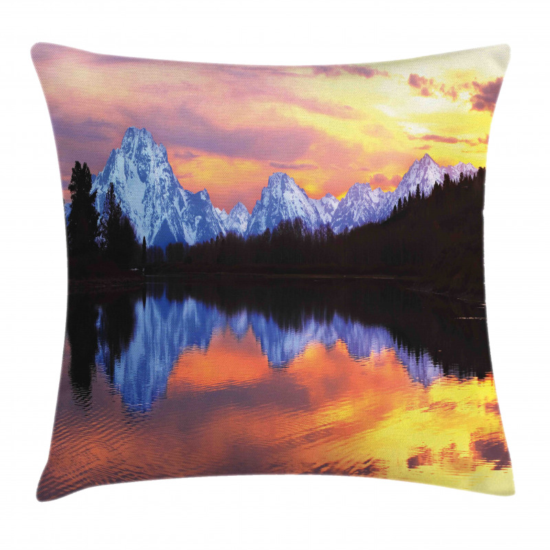 Grand Tetons View at Sunset Pillow Cover