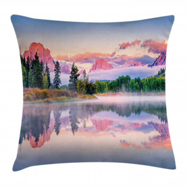Calm Sunrise on Snake River Pillow Cover