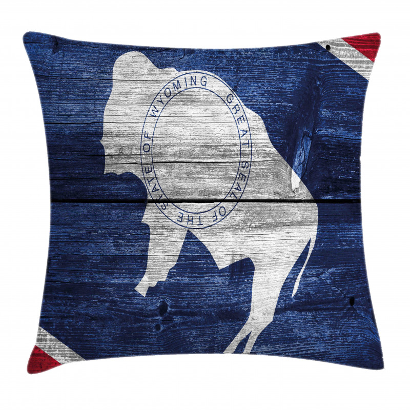 Equality State Flag Wooden Pillow Cover
